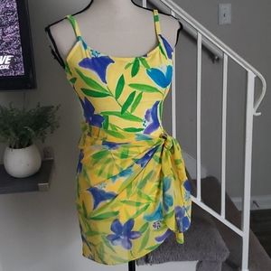 Vintage Beach Native High Leg Floral Swimsuit